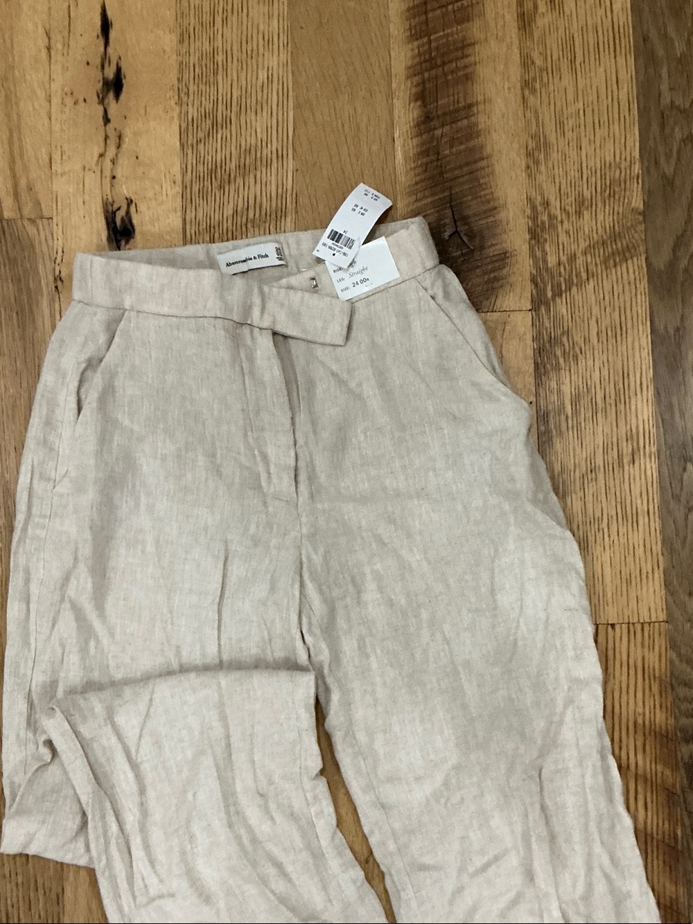 Abercrombie & Fitch Beige Linen-Blend Women's Chinos